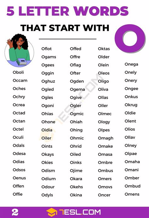 Specific word lists like this are here so you can score big points in Scrabble GO and Words With Friends too. . Five letter words beginning with o